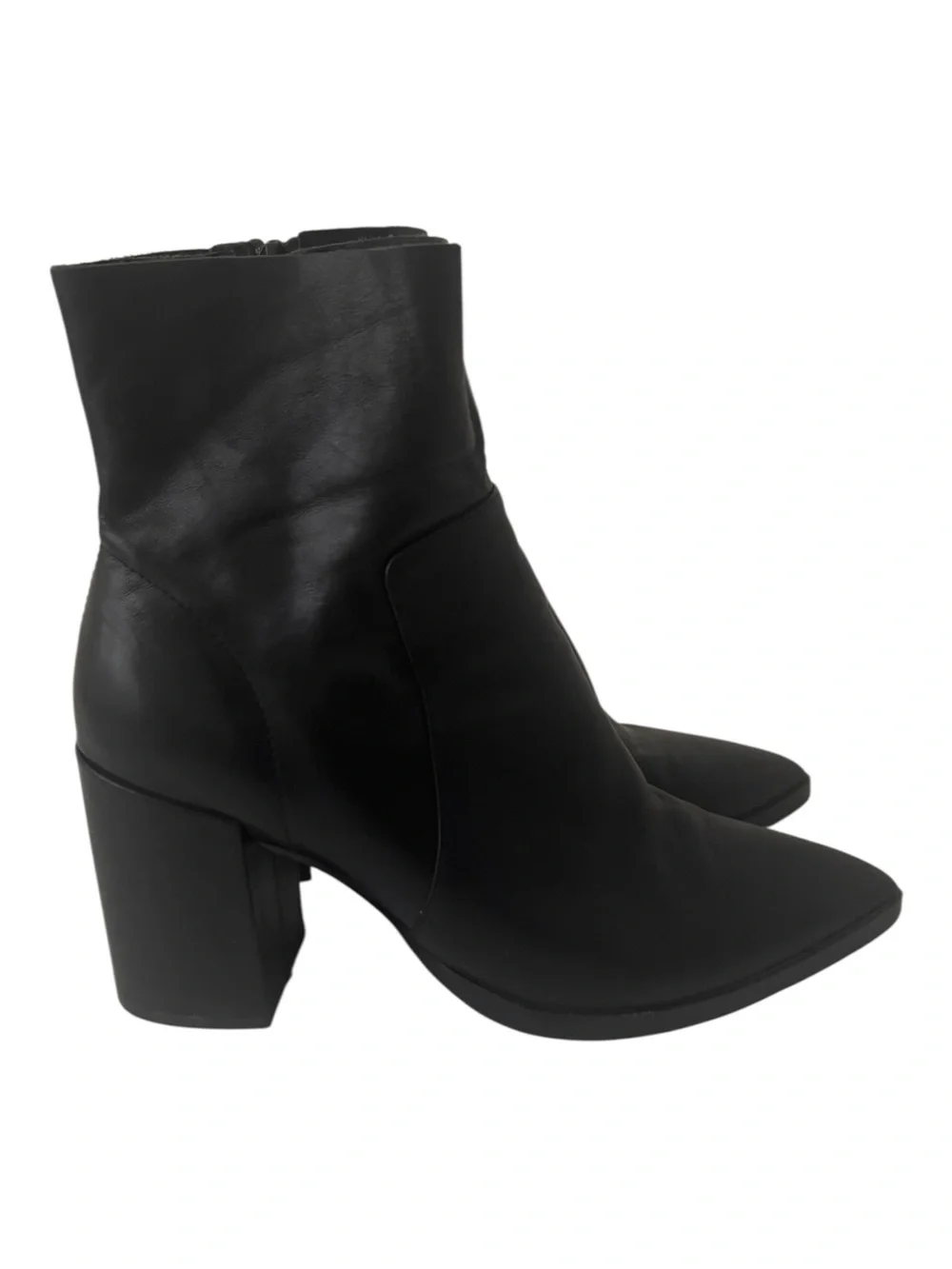 Tony Bianco Black Leather Brazen Luxe  Pointed Toe Booties Size 7.5